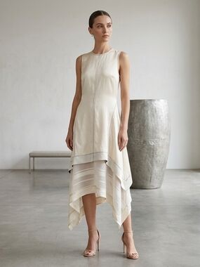 3.1 Phillip Lim Dress 0 Maxi Asymmetric Hem Ethereal Layered Event Avant Garde